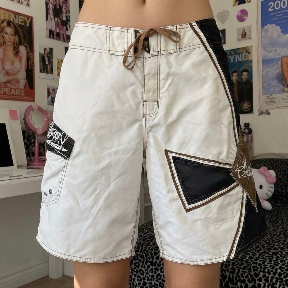 y2k billabong surf cargo board shorts 2000s swim contrast stitching size 30